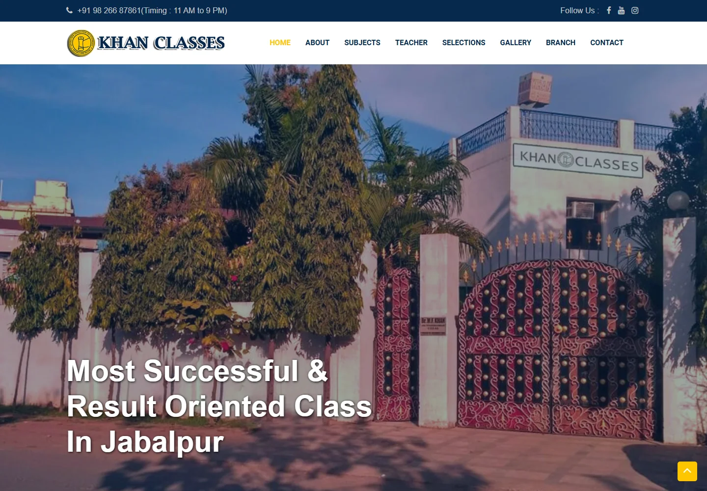 Khan Classes — Public website screenshot