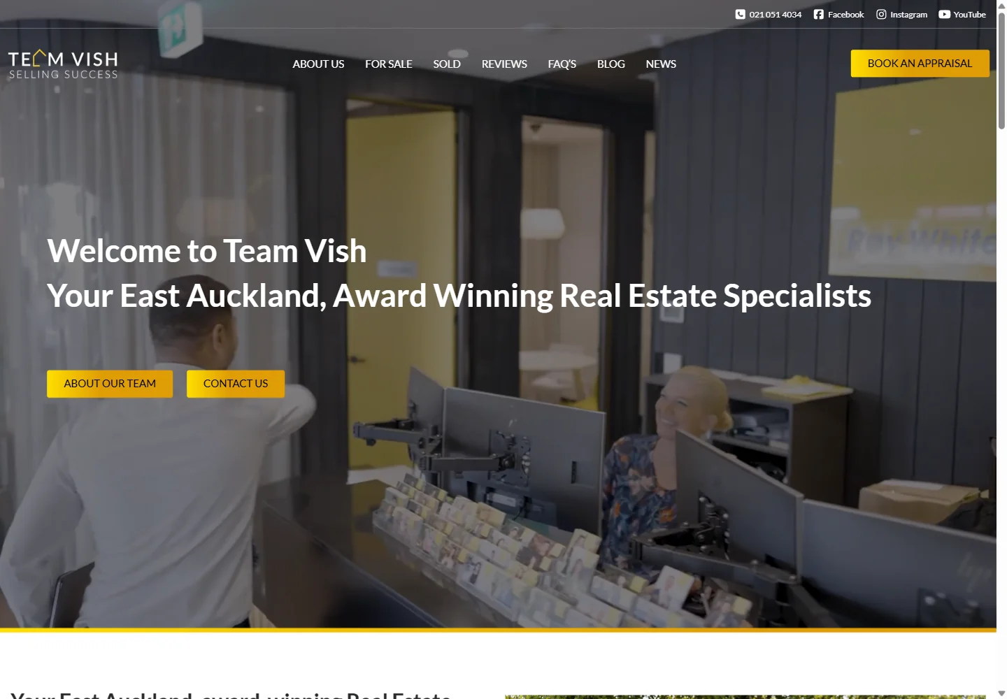 Team Vish Real Estate — Public website screenshot