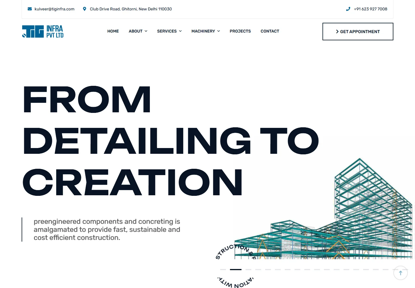TIG Infra — Public website screenshot
